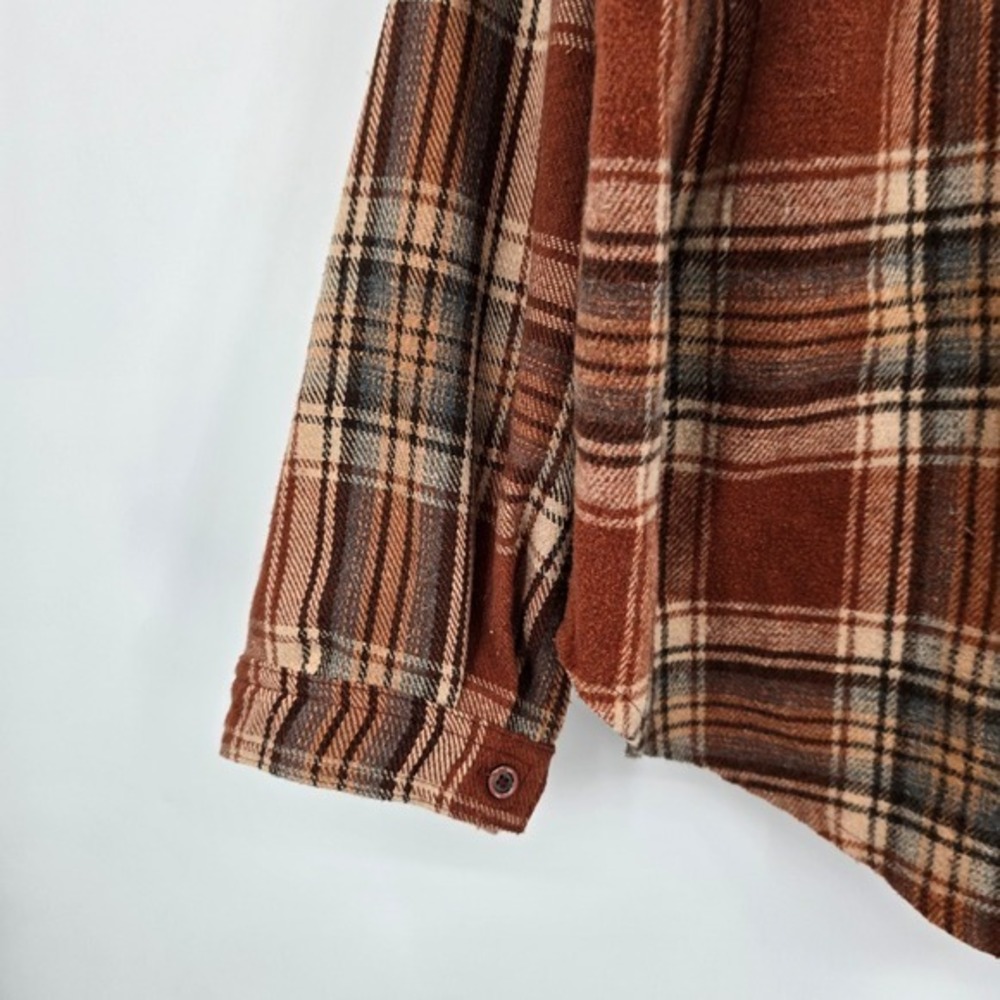 Umgee USA Womens Plaid Flannel Shirt Oversized Casual Long Sleeve Medium - Picture 7 of 11